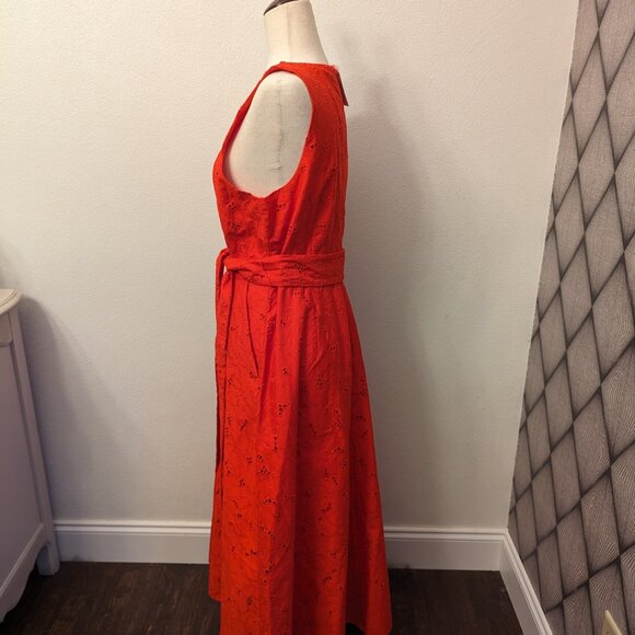 Ann Taylor Eyelet Belted Halter Flare Dress - Picture 8 of 13